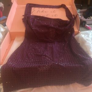 Purple Sleeveless Halter Bodycon Mini Dress